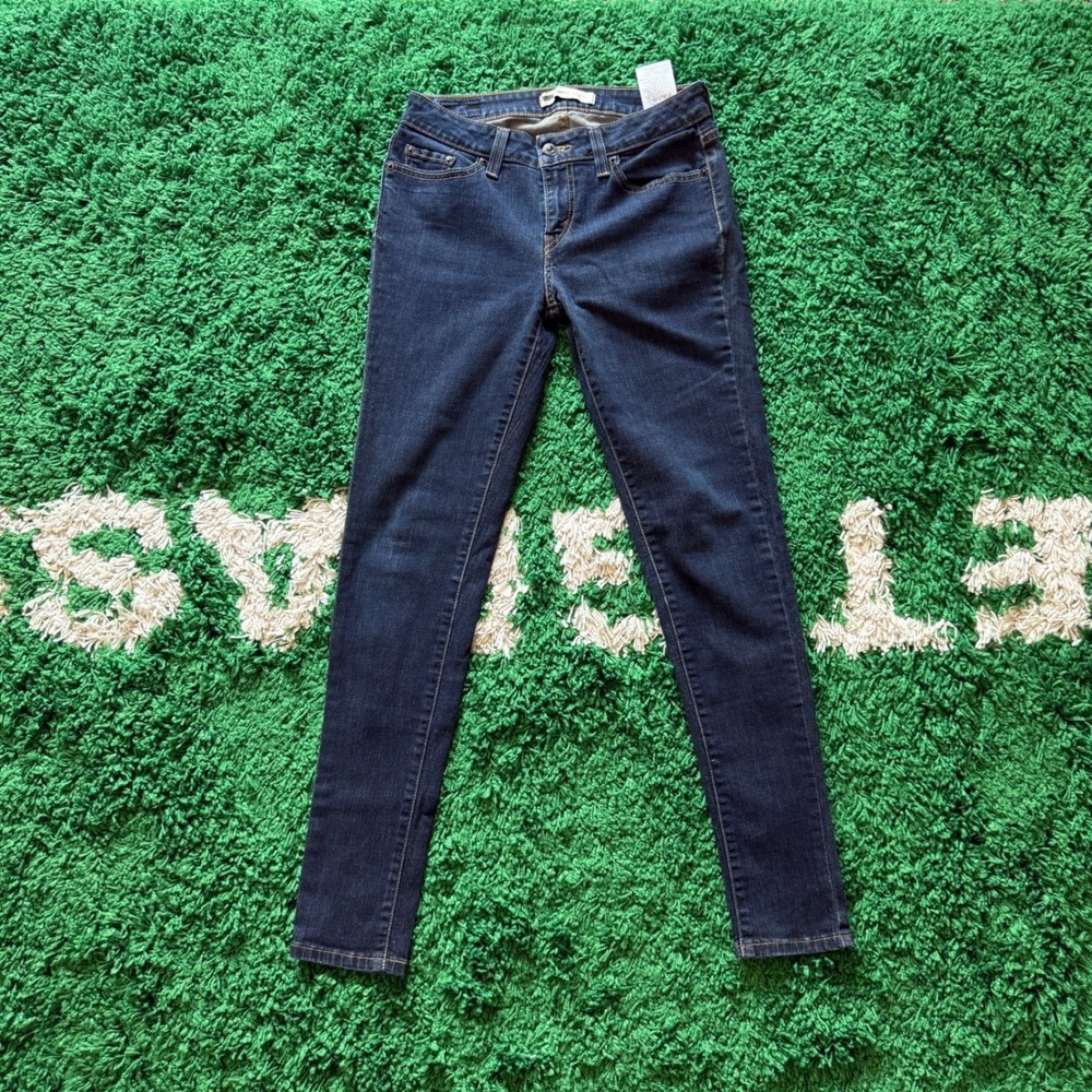 Levis Womens Dark Wash Denim Legging Jeans Size 28 x 32 Classic Style